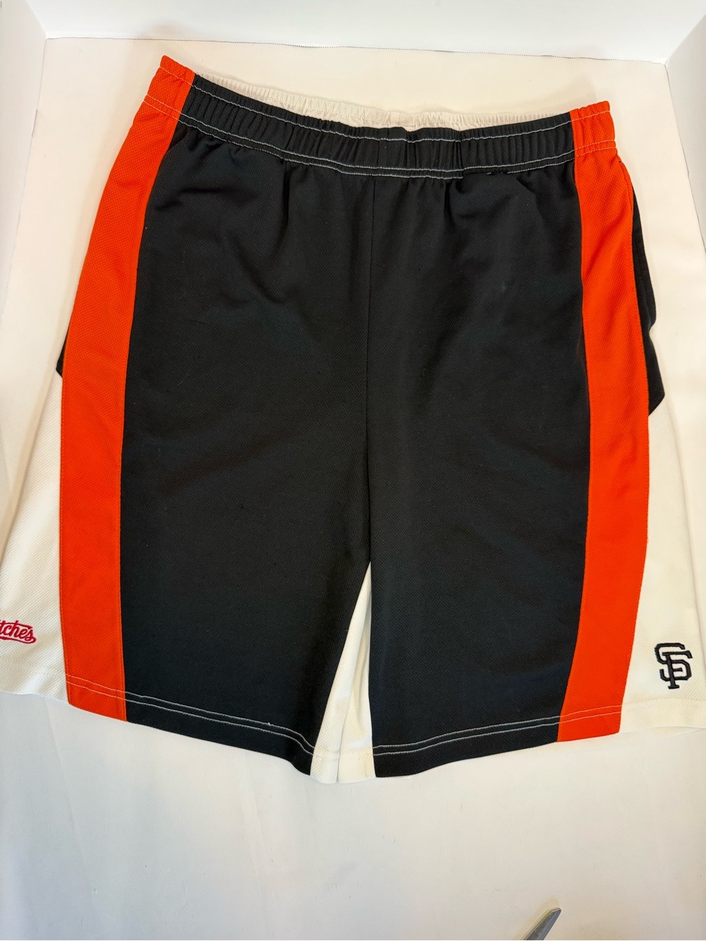 Mitchell & Ness San Francisco Giants fan shorts featuring a distinct black body